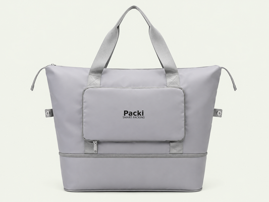 Packi - Grey - 3 Stage Foldable Travel Bag – Water-Resistant Smart Packing Organizer