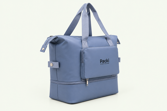 Packi - Blue - 3 Stage Foldable Travel Bag – Water-Resistant Smart Packing Organizer