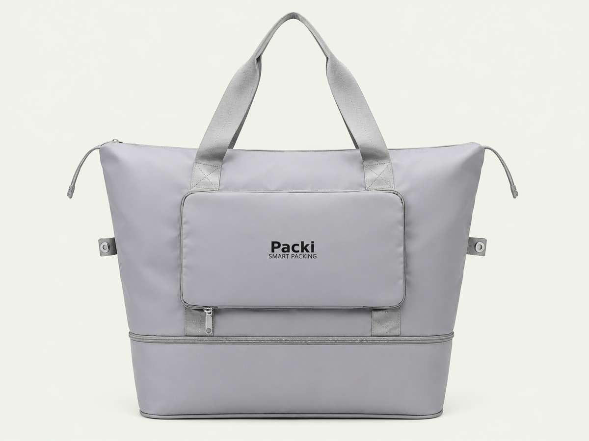 Packi - Grey - 3 Stage Foldable Travel Bag – Water-Resistant Smart Packing Organizer