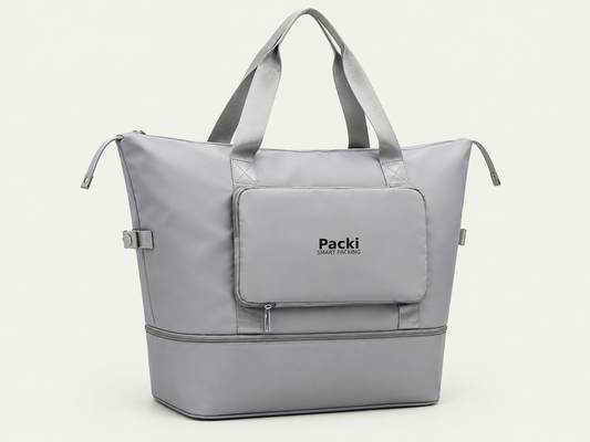 Packi - Grey - 3 Stage Foldable Travel Bag – Water-Resistant Smart Packing Organizer