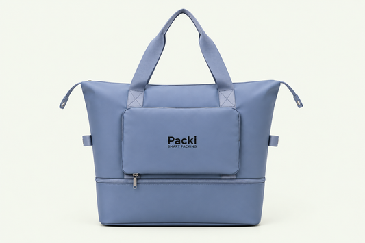 Packi - Blue - 3 Stage Foldable Travel Bag – Water-Resistant Smart Packing Organizer